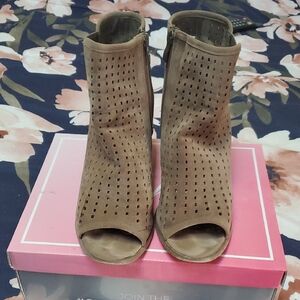 Stylish Brown Peep-Toe Ankle Boots